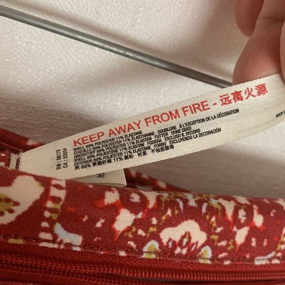 Free People Movement womens XS paisley leggings red white ruched you FP gym - Picture 8 of 8